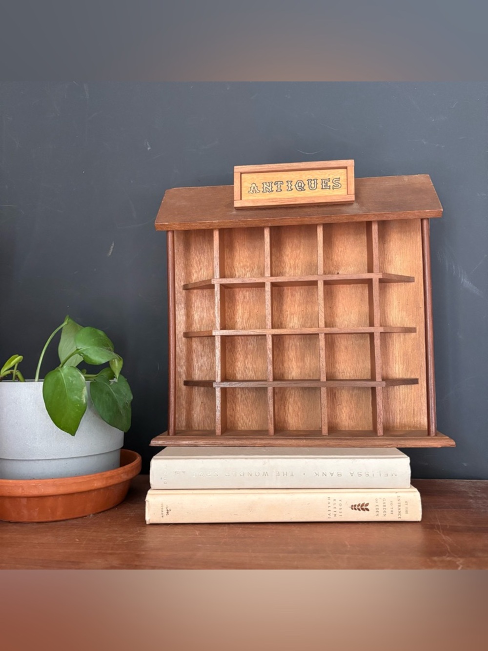 Vintage Wall Mount Wood Shelf, Knick Knack Display Shelf